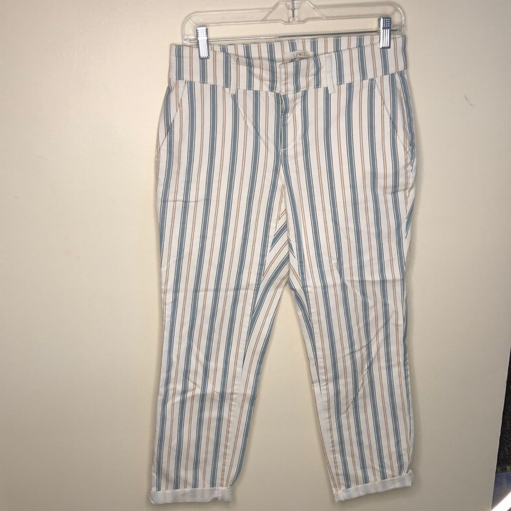 EUC Loft striped chinos